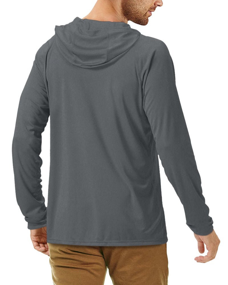 Roadbox Men's UPF 50+ Sun Protection Long Sleeve Hoodie Shirt Outdoor UV Fishing Shirts for Workout, Running, Fishing, Hiking - Image 3